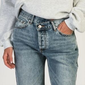 Princess Polly Holly Asymmetric Straight Leg Jeans